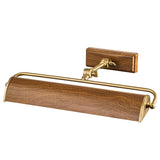 Winchfield 2lt Medium Picture Light Aged Brass & Oak Effect