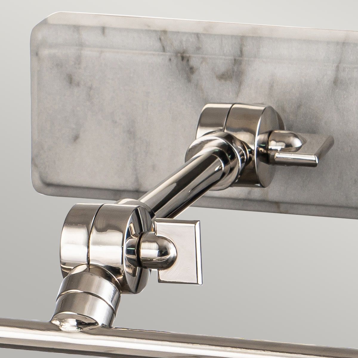 Winchfield 2lt Medium Picture Light Polished Nickel & White Marble Effect