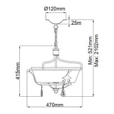 Windsor Royal Glow 3-Light Semi-Flush Pendant