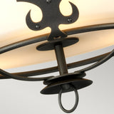 Windsor Graphite 3-Light Crown Pendant/Semi-Flush Chandelier