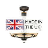 Windsor Graphite 3-Light Crown Pendant/Semi-Flush Chandelier