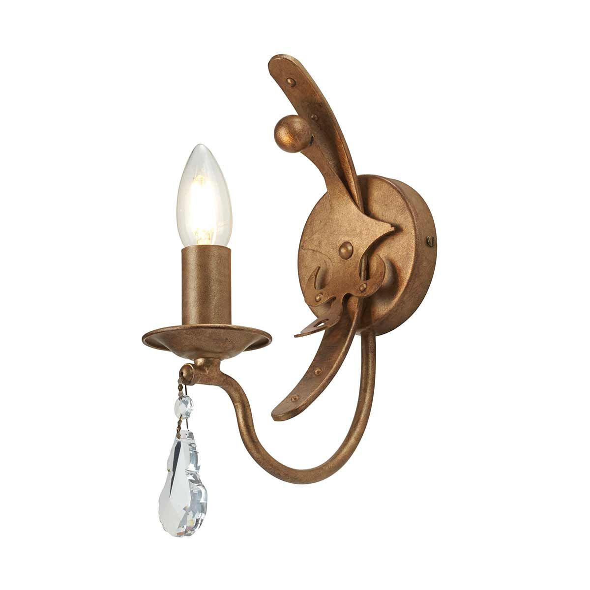 Elegant Windsor Gold Patina Wall Light