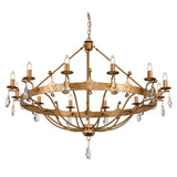 Regal Gold Patina 12-Light Chandelier - Windsor Collection