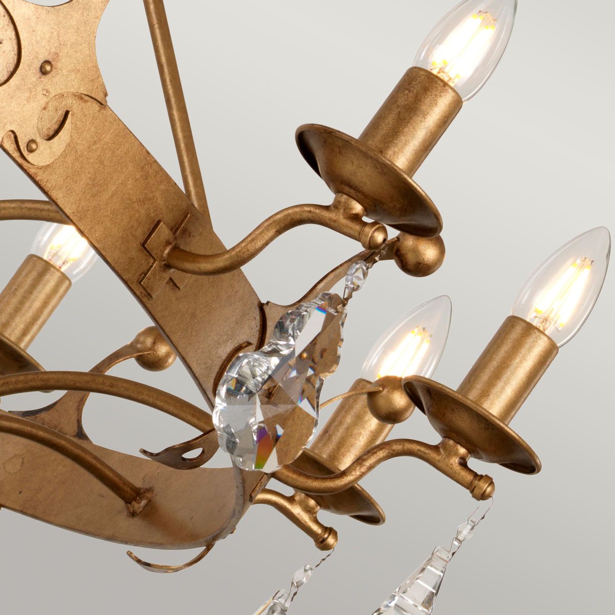 Regal Gold Patina 12-Light Chandelier - Windsor Collection