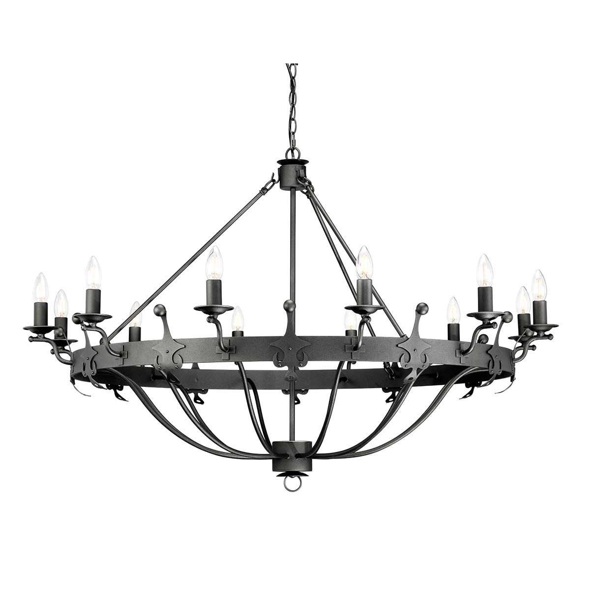Regal Elegance 12-Light Chandelier - Graphite
