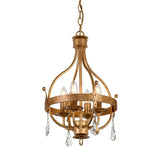 Windsor Gold Patina 4-Light Wrought Iron Pendant Chandelier