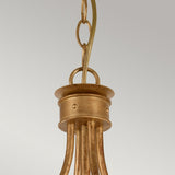 Windsor Gold Patina 4-Light Wrought Iron Pendant Chandelier