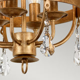 Windsor Gold Patina 4-Light Wrought Iron Pendant Chandelier