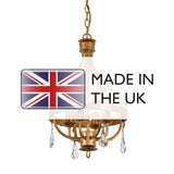 Windsor Gold Patina 4-Light Wrought Iron Pendant Chandelier