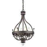 Windsor Graphite Royal Crown 4 Light Steel Chandelier