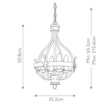Windsor Graphite Royal Crown 4 Light Steel Chandelier