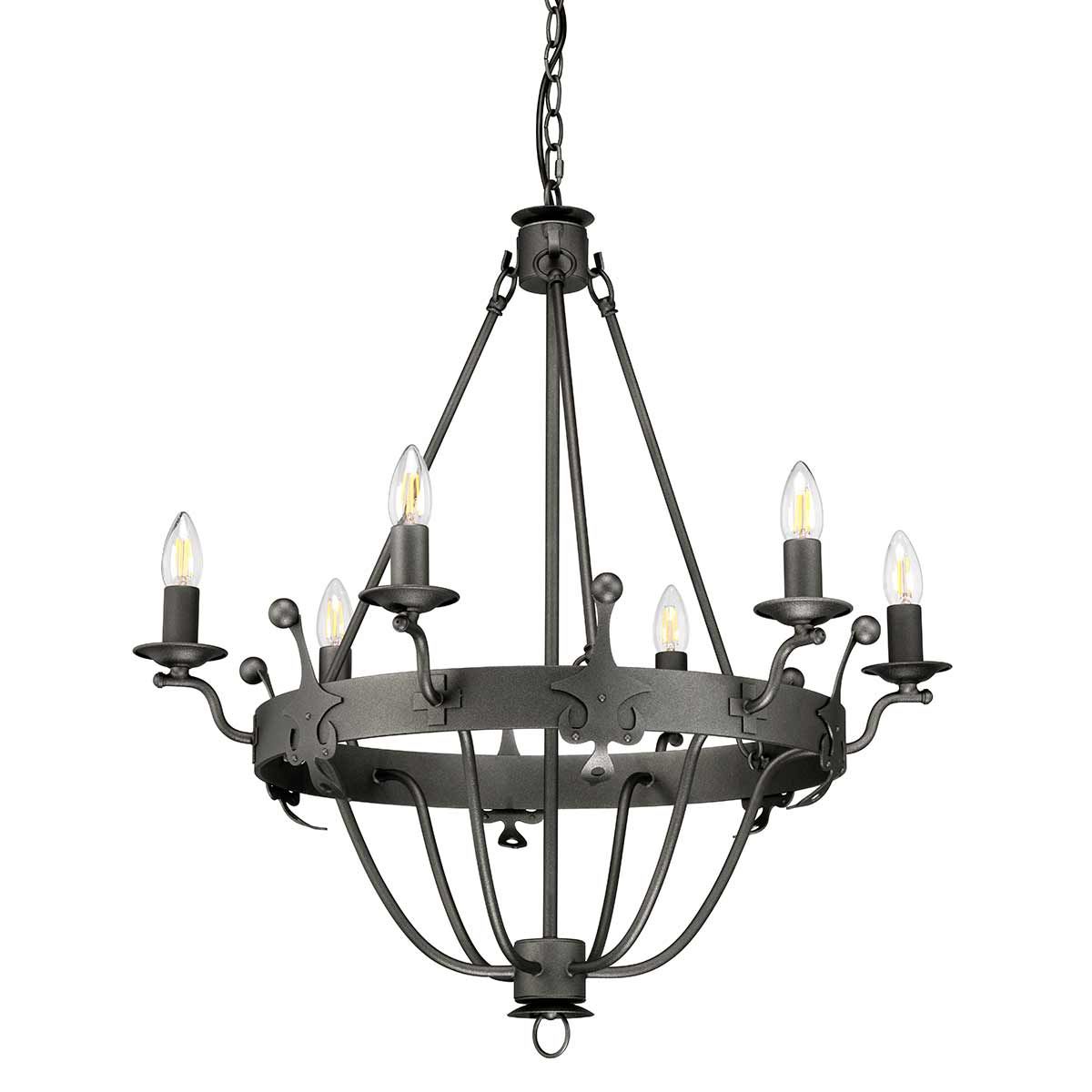 Windsor Graphite Royal Elegance 6 Light Chandelier