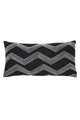 Elegant Duo-Tone Lumbar Cushion: Black & Beige Harmony, 60x30 cm