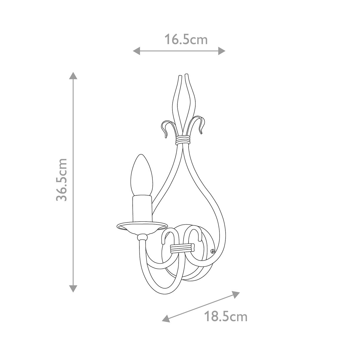 Windermere Rustic Wrought Iron Wall Sconce