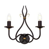 Windemere Rustic Elegance Wrought Iron Double Wall Light