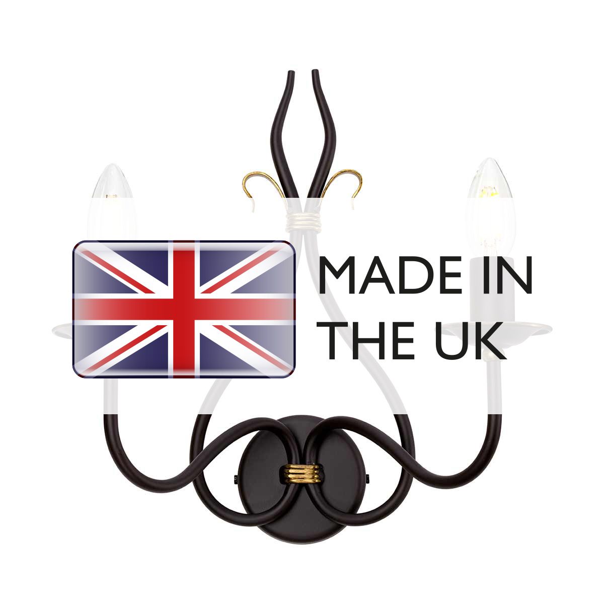 Windemere Rustic Elegance Wrought Iron Double Wall Light