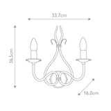 Windemere Rustic Elegance Wrought Iron Double Wall Light