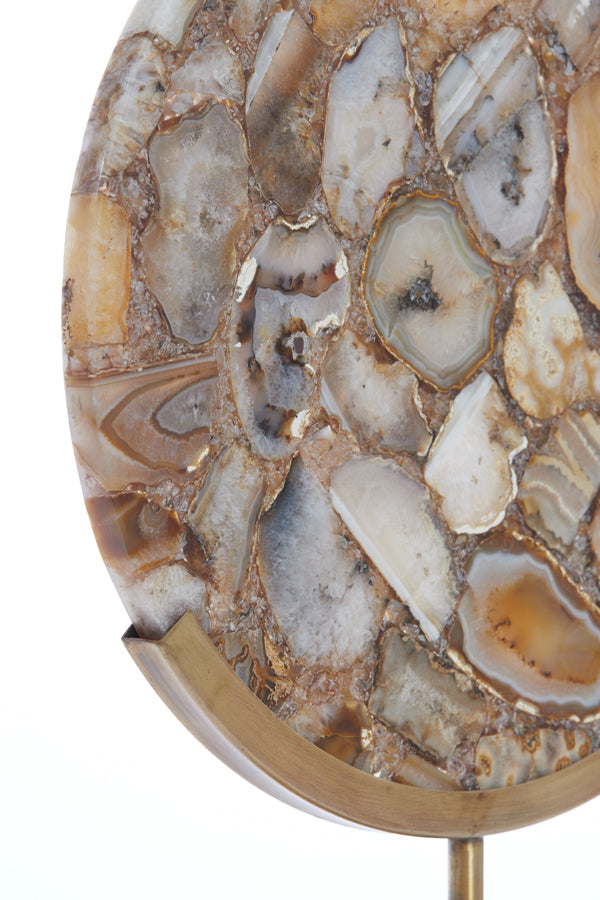 Yellow Agate and Antique Bronze Ornament on Stand 35x12x50 cm