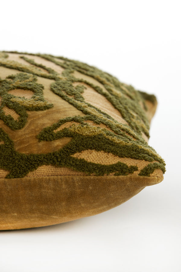 Vibrant Green and Ocher Yellow Cushion 45x45 cm - Cavazzo Design