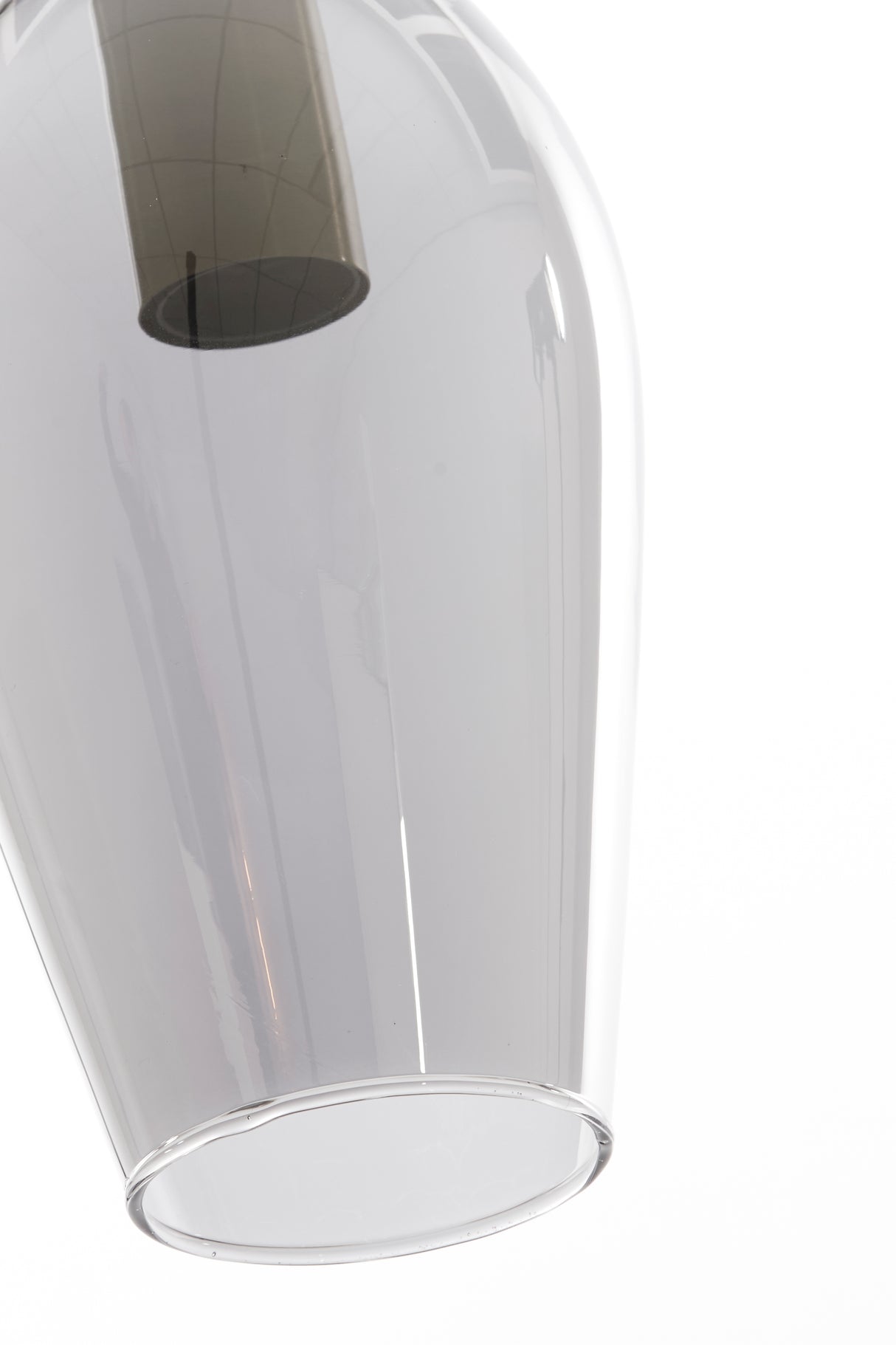 Smoked Glass and Matte Black Table Lamp - 35x20x51.5 cm