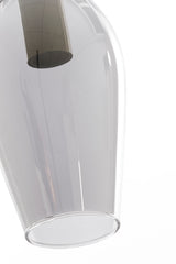 Smoked Glass and Matte Black Table Lamp - 35x20x51.5 cm
