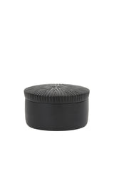 Elegant Black Carbajo Wood Decorative Box - Ø15x9 cm