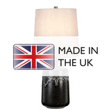 Graphite Elegance Table Lamp with Silver Linen Shade