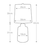 Graphite Elegance Table Lamp with Silver Linen Shade