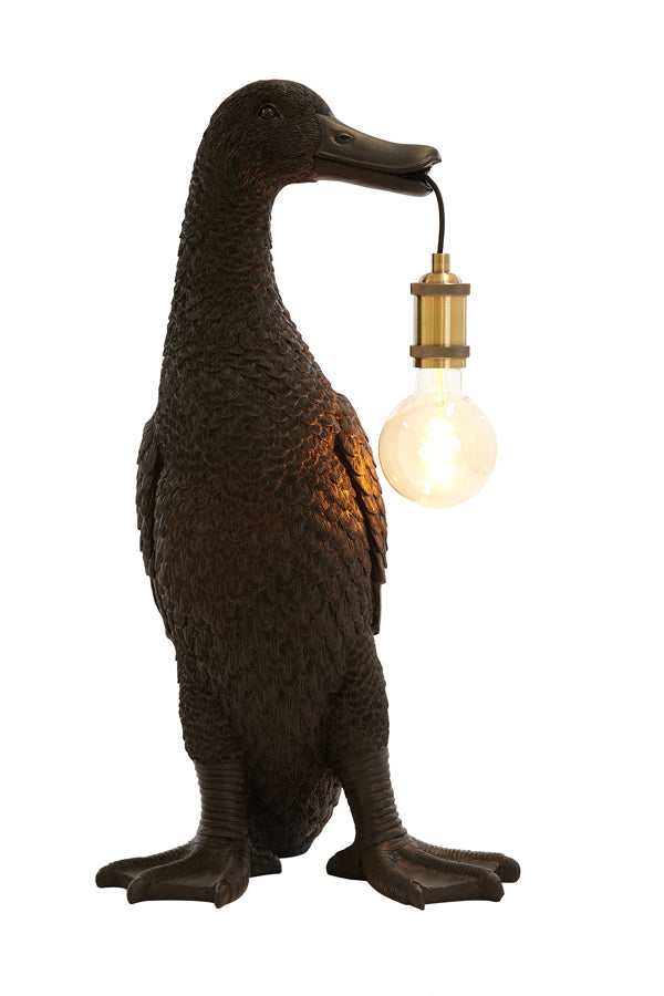 Elegant Black Duck Table Lamp 32x31x65 cm