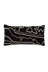 Dual-Tone Castro Cushion 60x30 cm: Black & Beige Harmony