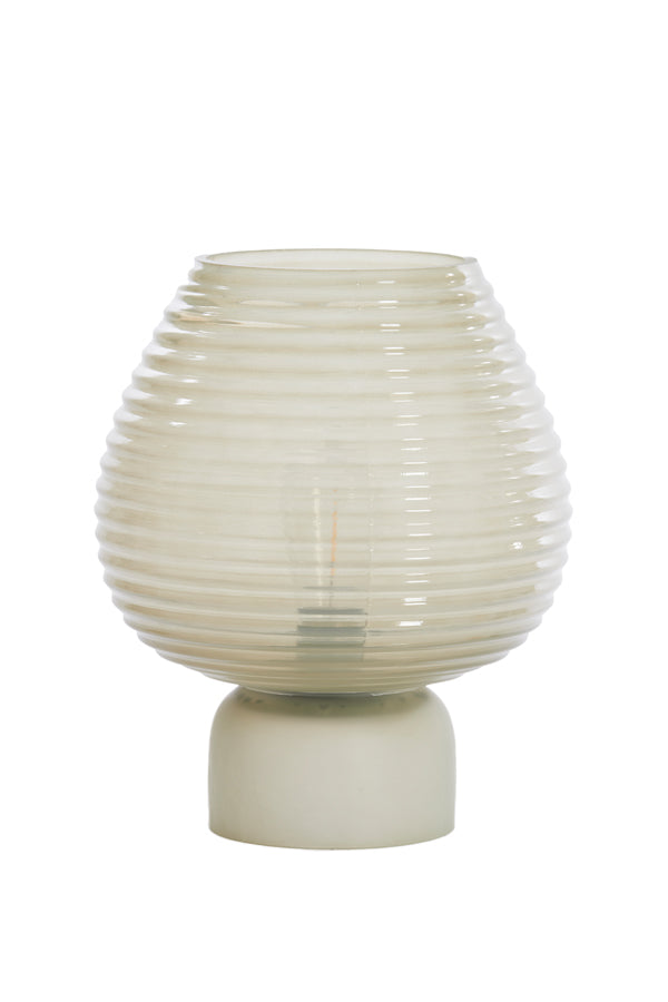 Alenna Glass Table Lamp - Green Grey LED, 22x27 cm