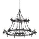 Warwick Gothic Revival 18-Light Wrought Iron Chandelier