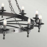Warwick Gothic Revival 18-Light Wrought Iron Chandelier