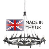 Warwick Gothic Revival 18-Light Wrought Iron Chandelier