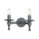 Warwick Twin Light Wall Sconce in Graphite Finish