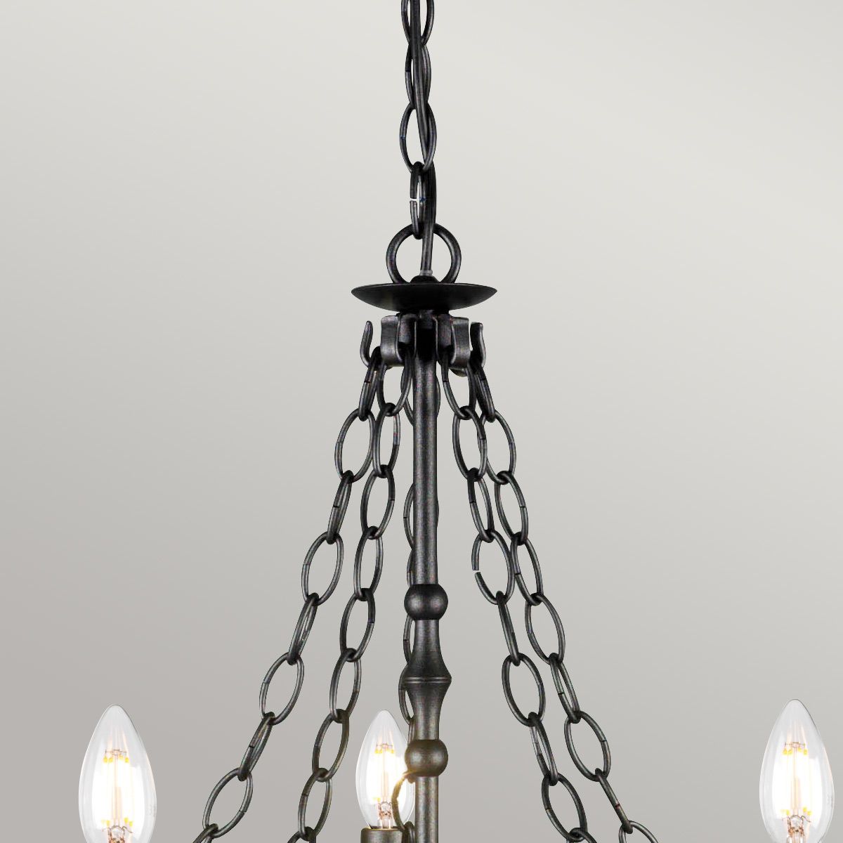 Warwick Graphite Black Wrought Iron 5-Light Chandelier