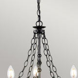 Warwick Graphite Black Wrought Iron 5-Light Chandelier
