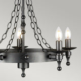 Warwick Graphite Black Wrought Iron 5-Light Chandelier