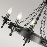 Warwick Graphite Black Wrought Iron 5-Light Chandelier