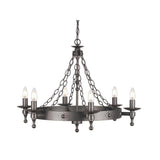 Warwick Graphite Black 6-Light Medieval-Style Chandelier