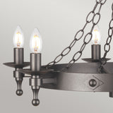 Warwick Graphite Black 6-Light Medieval-Style Chandelier