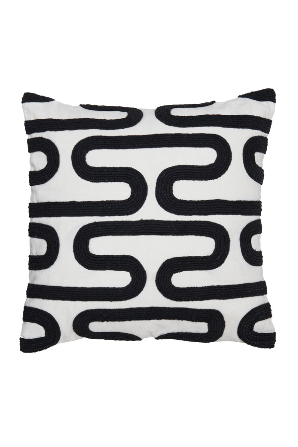 Oshawa Beige and Black Decorative Cushion 45x45 cm