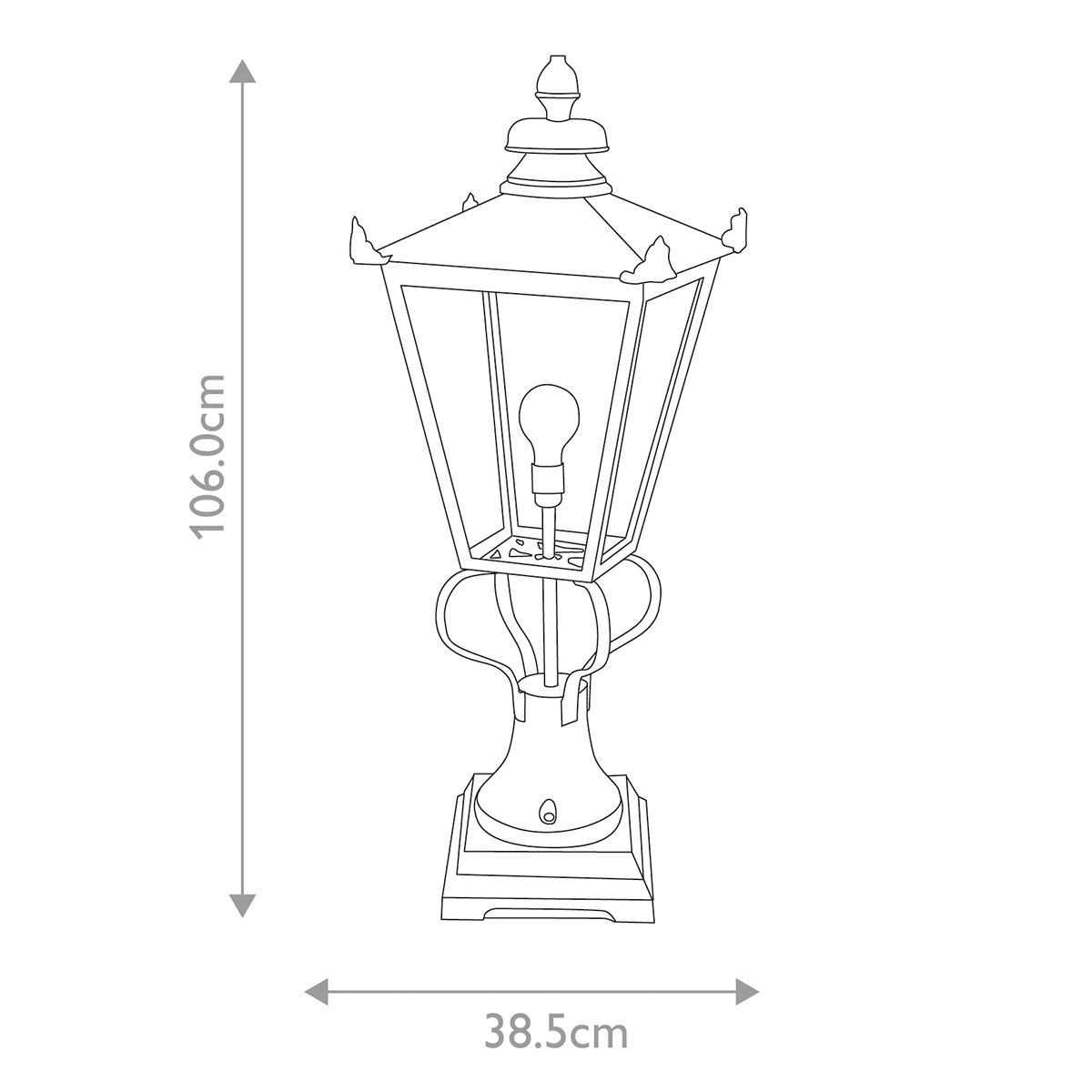 Wilmslow Black Victorian Pedestal Lantern