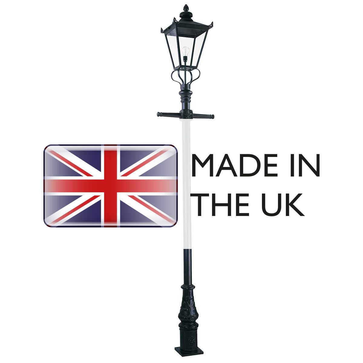 Elegant Victorian Black Outdoor Lamp Post