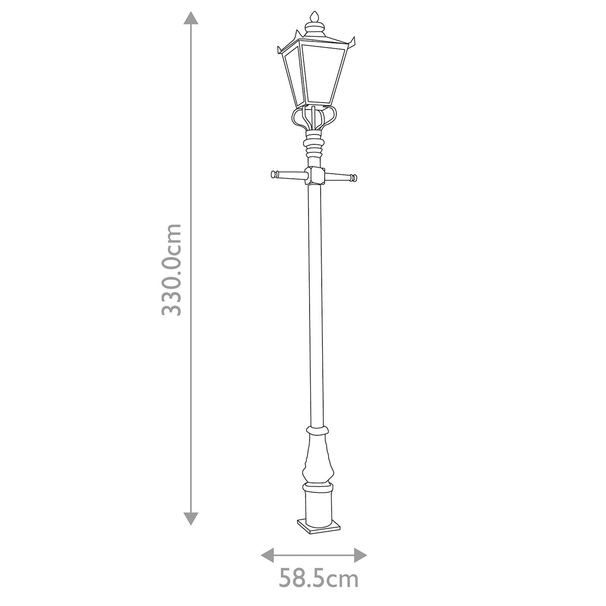 Elegant Victorian Black Outdoor Lamp Post
