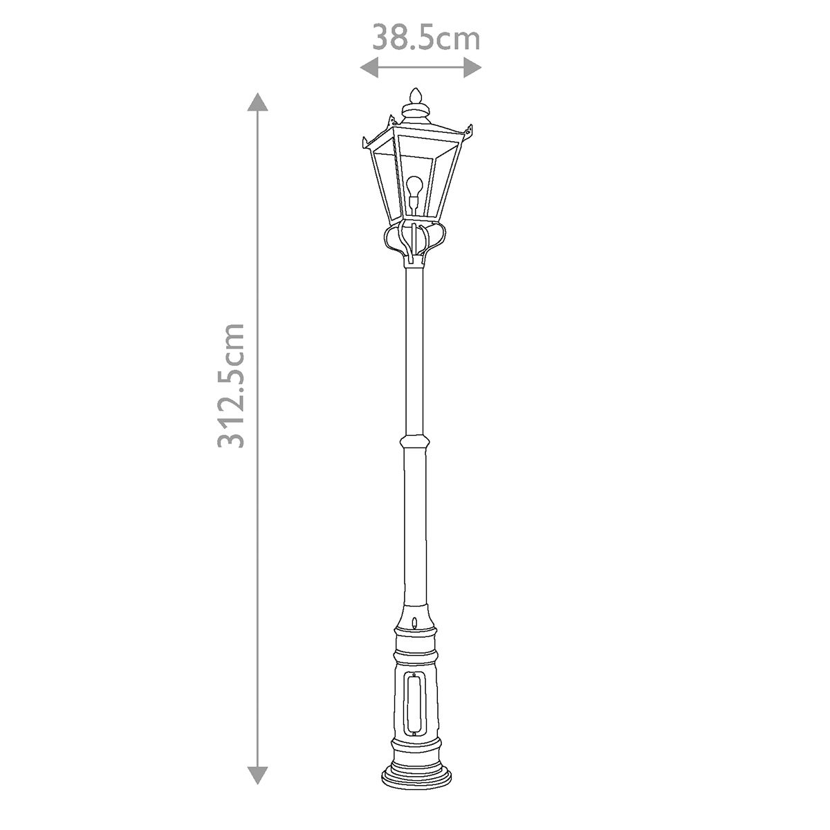 Wilmslow 1 Light Lamp Post Black
