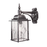 Elegant Wexford Down Wall Lantern in Black/Silver Finish