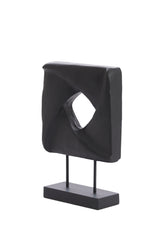 Elegant Black Wooden Ornament on Base - 26x9x38.5 cm