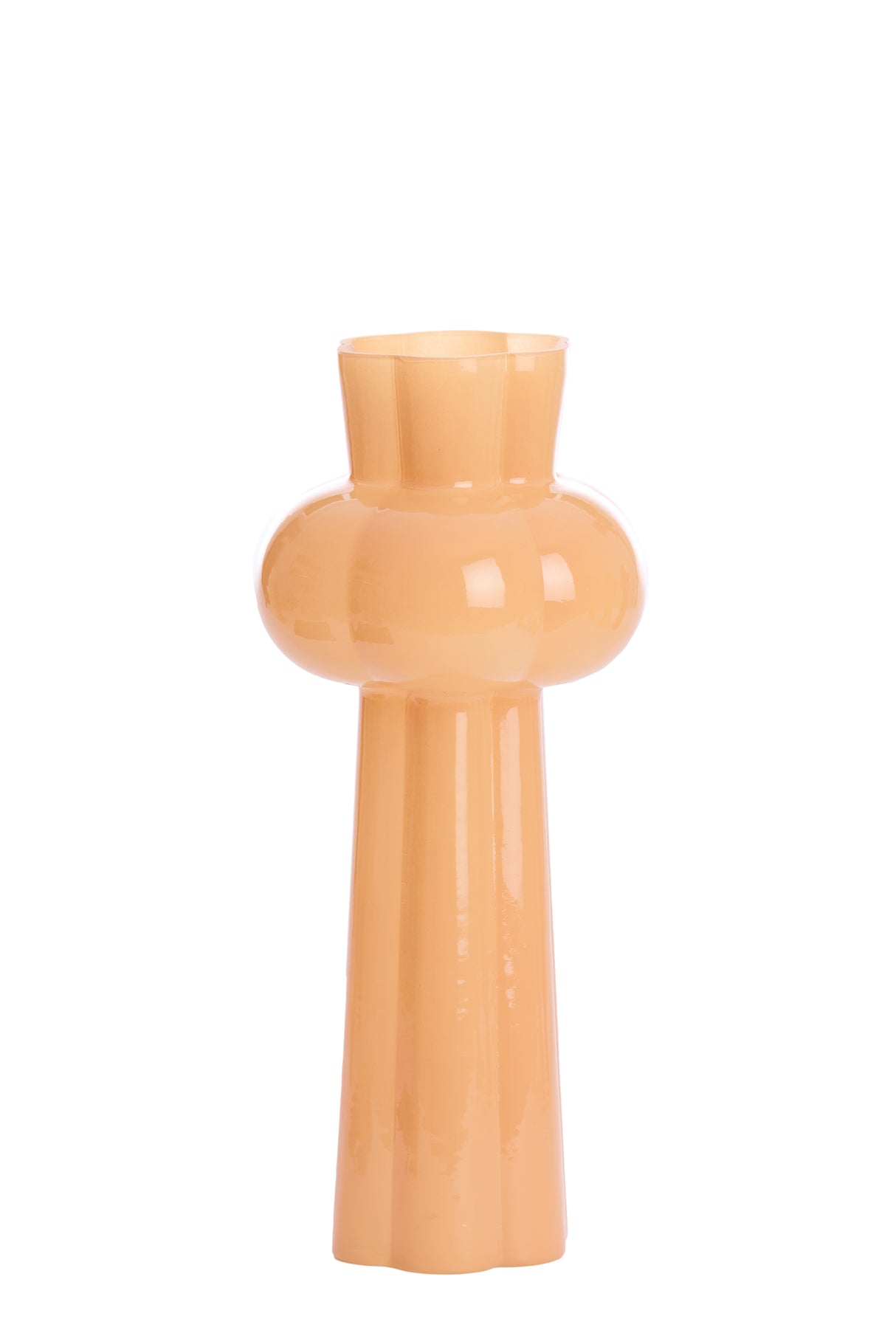 Elegant Peach Glass Vase - 16x35.5 cm