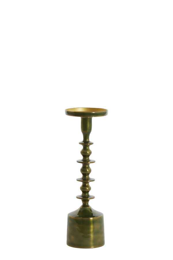Elegant Merako Green and Gold Candle Holder Ø11x35.5 cm